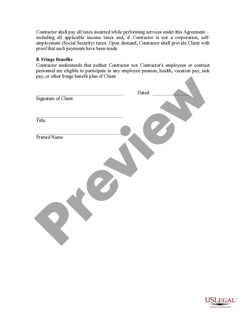 Get Independent Contract Agreement Preview Independent Contract Agreement