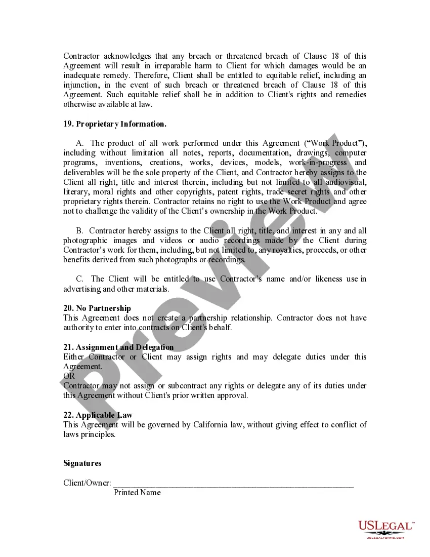 Get Independent Contract Agreement Preview Independent Contract Agreement