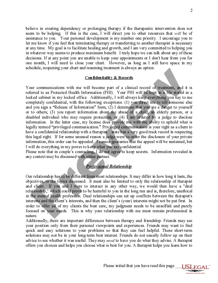 Get Informed Consent & Authorization for Traditional and Virtual Counseling Preview Informed Consent & Authorization for Traditional and Virtual Counseling