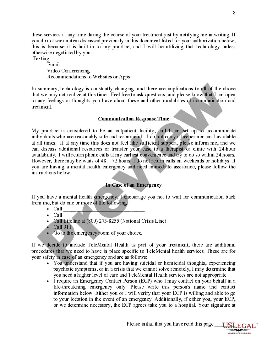 Get Informed Consent & Authorization for Traditional and Virtual Counseling Preview Informed Consent & Authorization for Traditional and Virtual Counseling