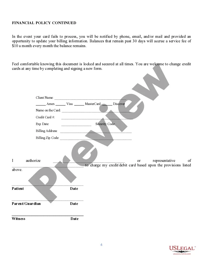 Preview Service Agreement for Mental Health Professional