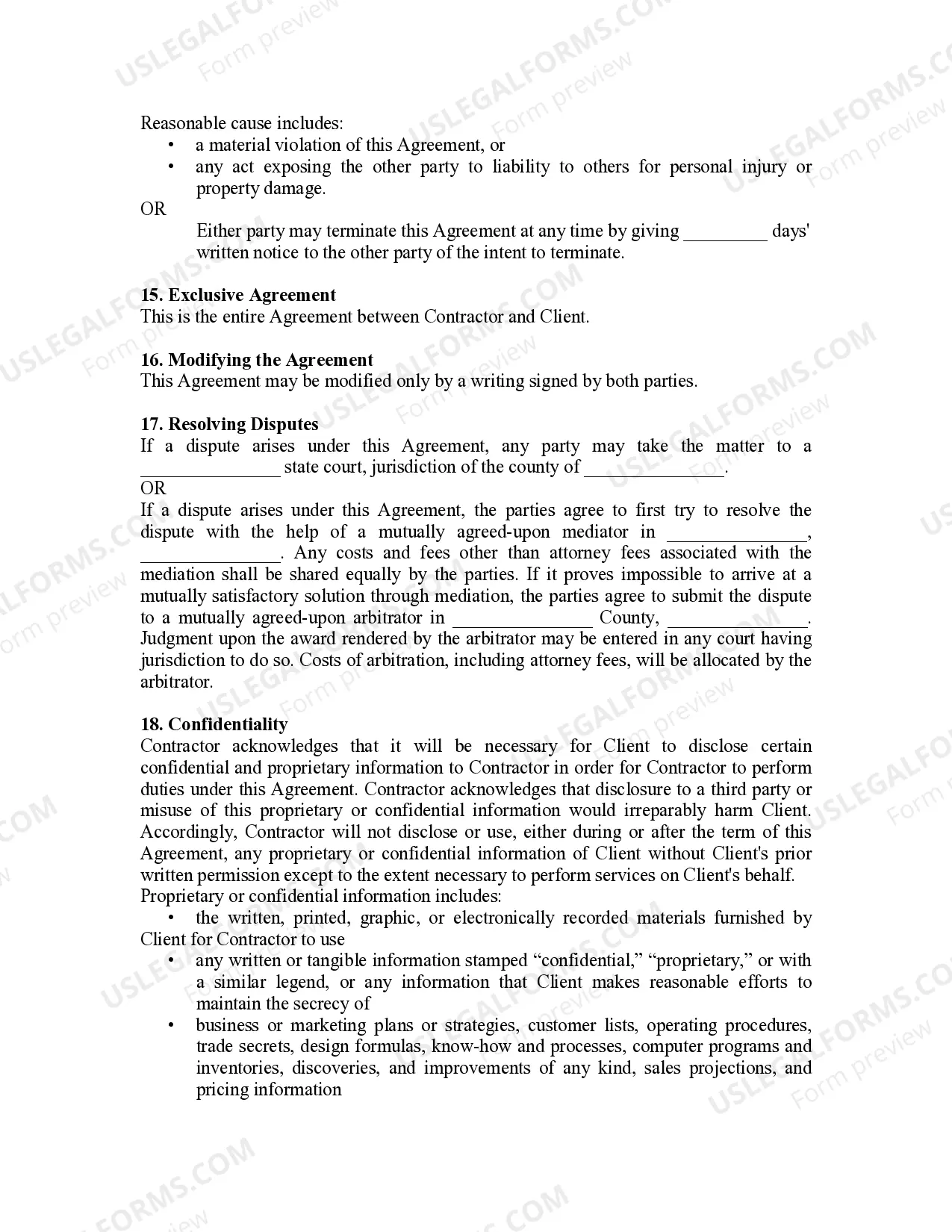 Preview Independent Contractor Agreement