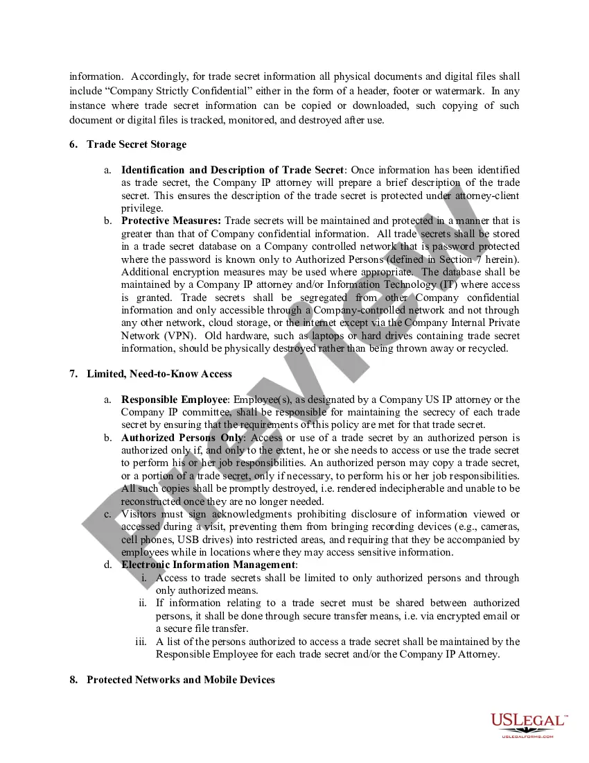 Preview Trade Secret Policy