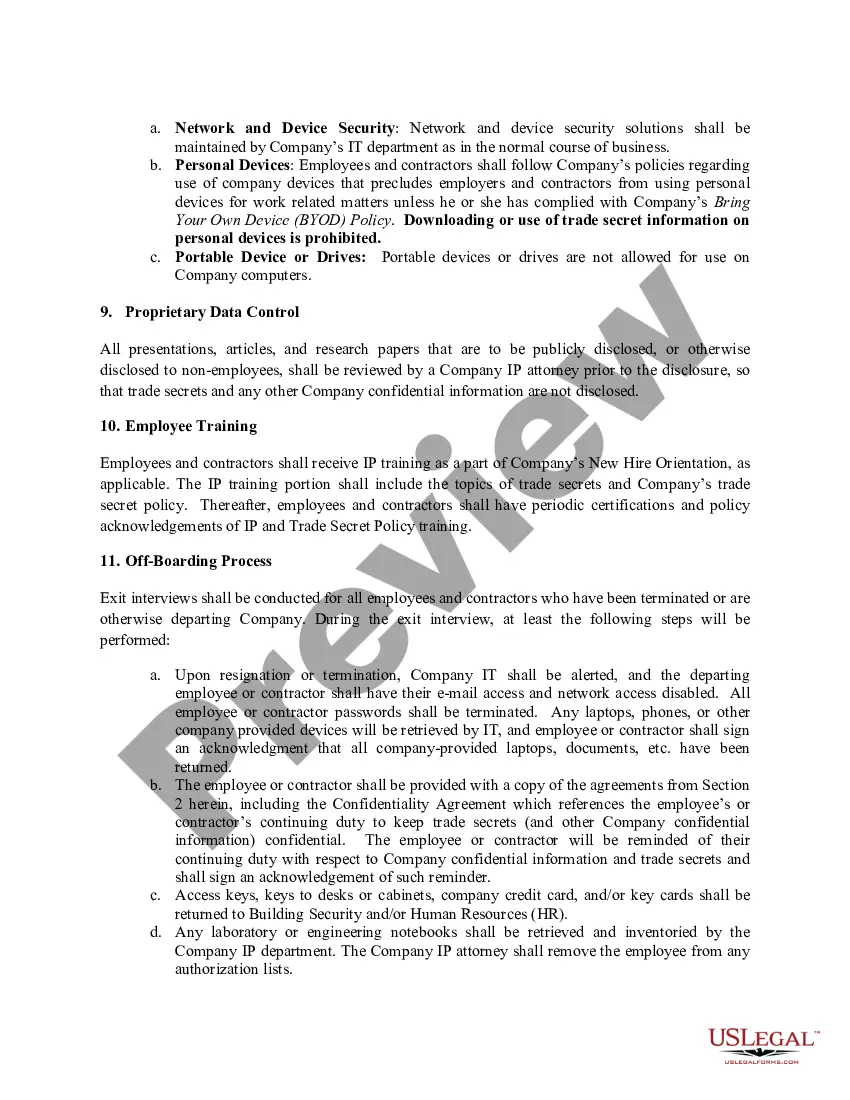 Preview Trade Secret Policy