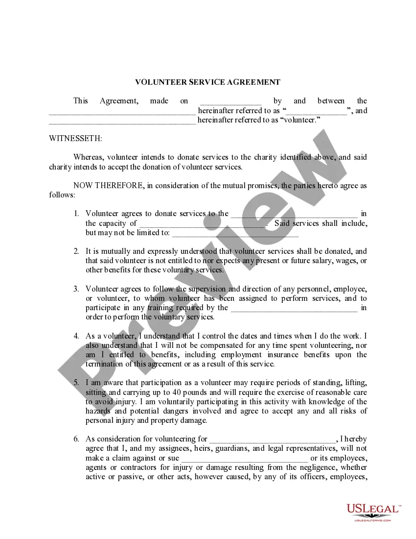 Preview Confidentiality Agreement of Volunteer Employee and Marine Science Center