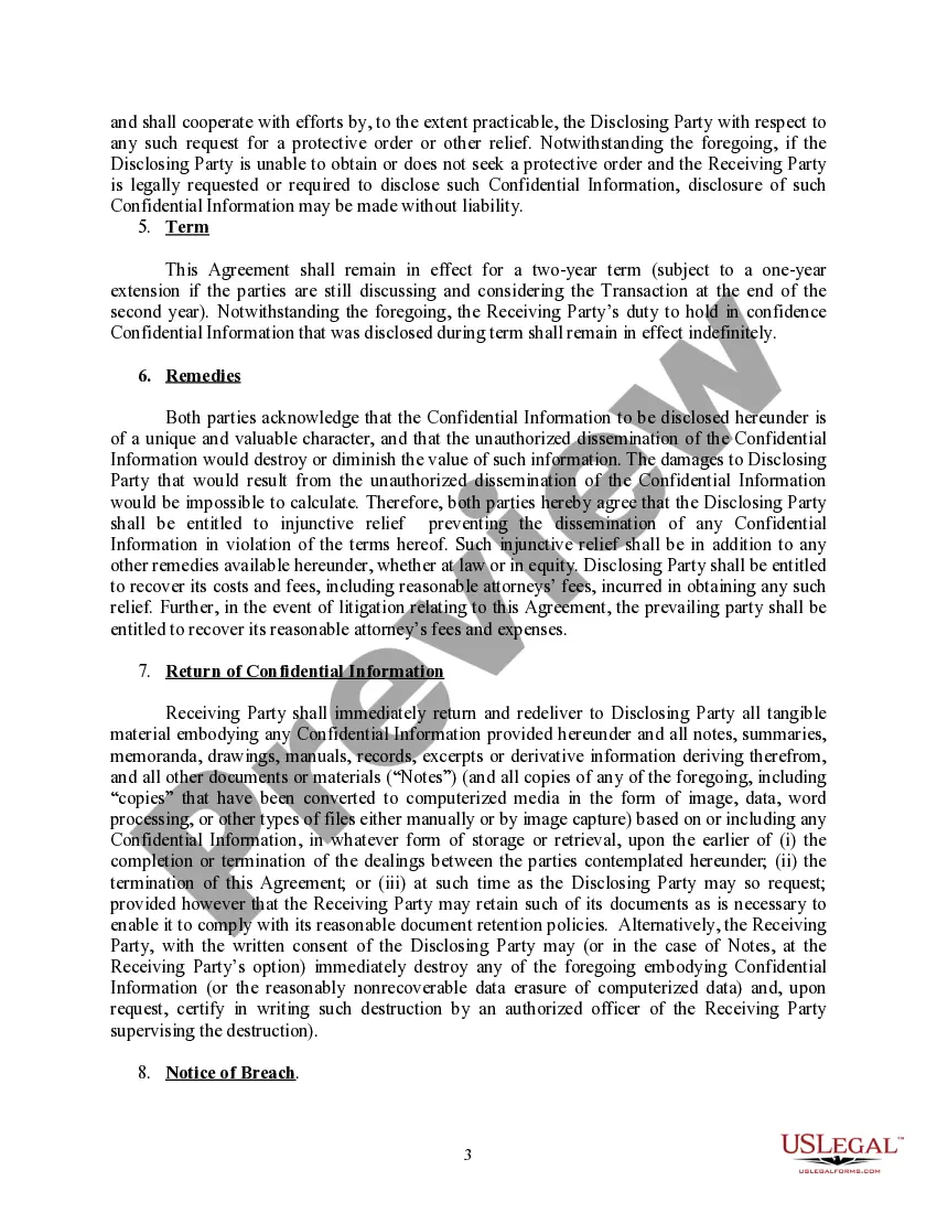Get Nondisclosure Agreement of Proprietary Information of Disclosing Party Preview Nondisclosure Agreement of Proprietary Information of Disclosing Party