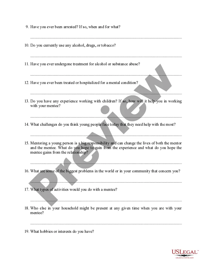 Get Mentor Interview Form for Mentorship Program Preview Mentor Interview Form for Mentorship Program