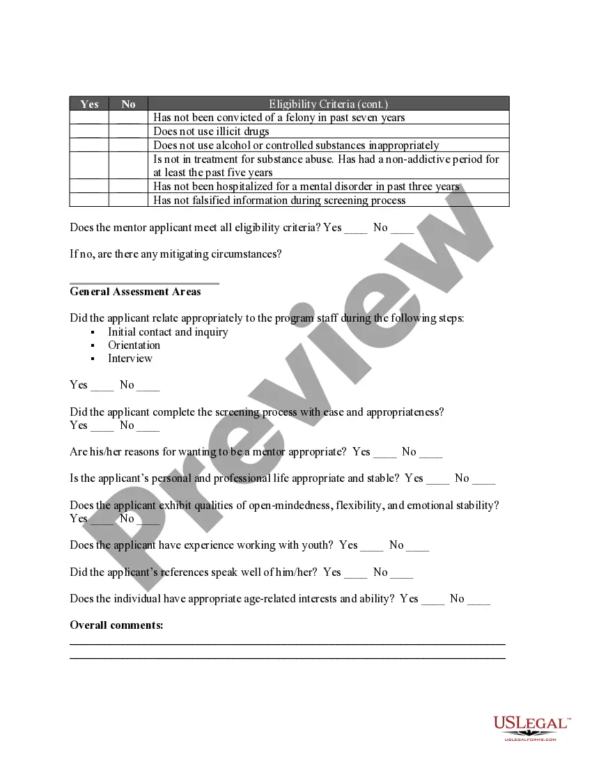 Get Mentor Assessment Summary Form for Mentorship Program Preview Mentor Assessment Summary Form for Mentorship Program