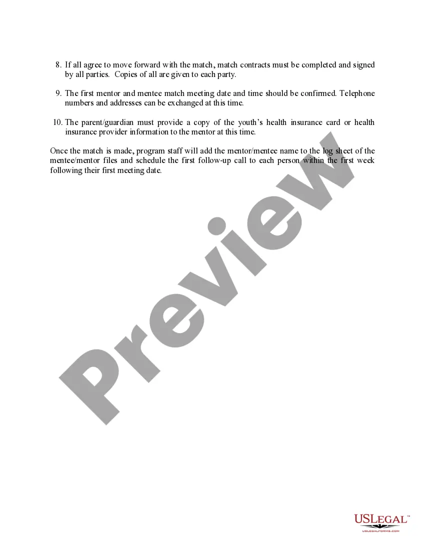 Get Matching Procedure for Mentorship Program Preview Matching Procedure for Mentorship Program