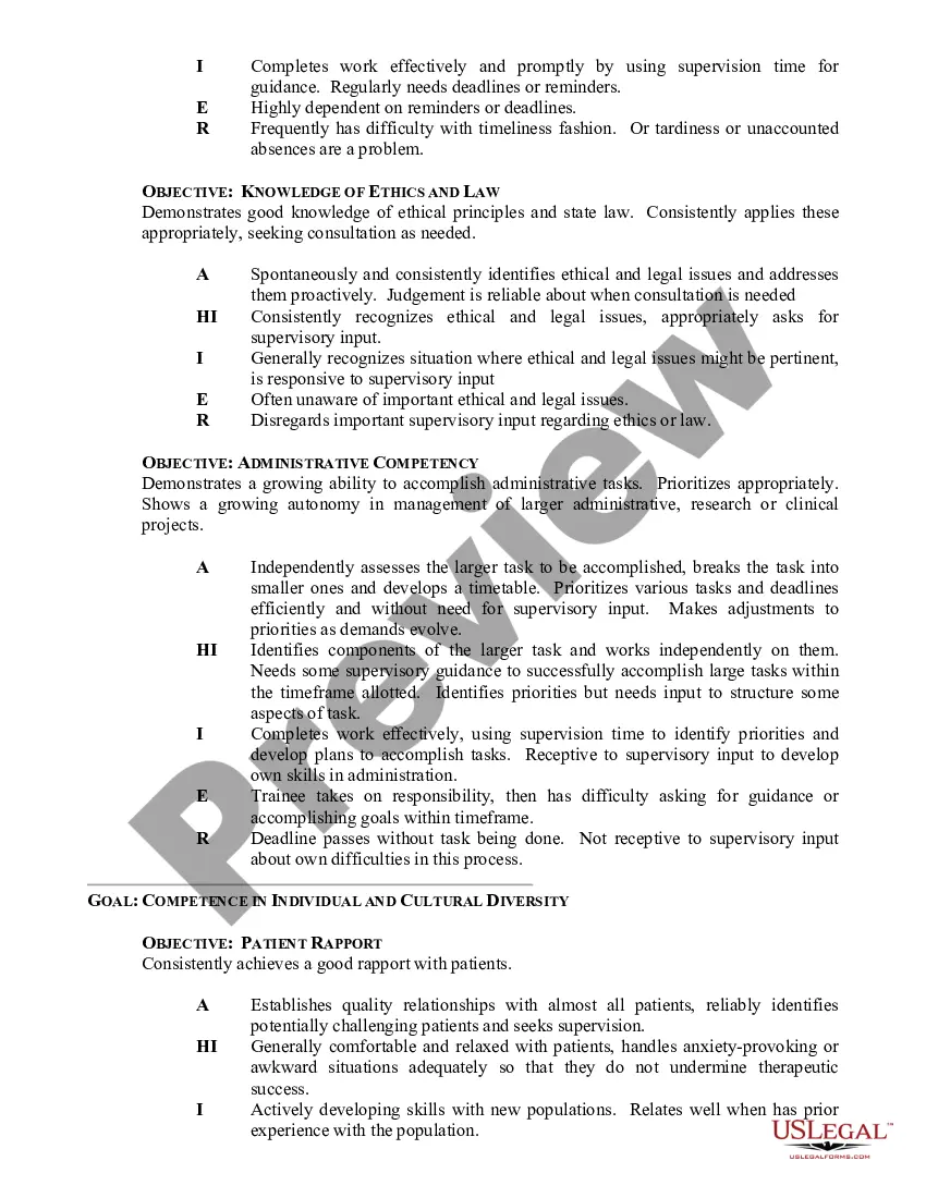 Get Assessment Form for Psychology Trainee Competency Evaluation Preview Assessment Form for Psychology Trainee Competency Evaluation