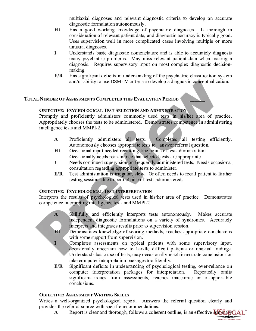 Get Assessment Form for Psychology Trainee Competency Evaluation Preview Assessment Form for Psychology Trainee Competency Evaluation