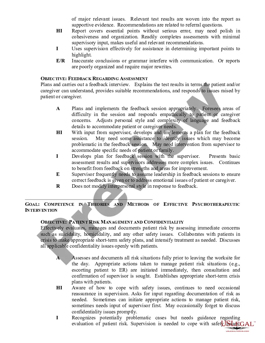Get Assessment Form for Psychology Trainee Competency Evaluation Preview Assessment Form for Psychology Trainee Competency Evaluation