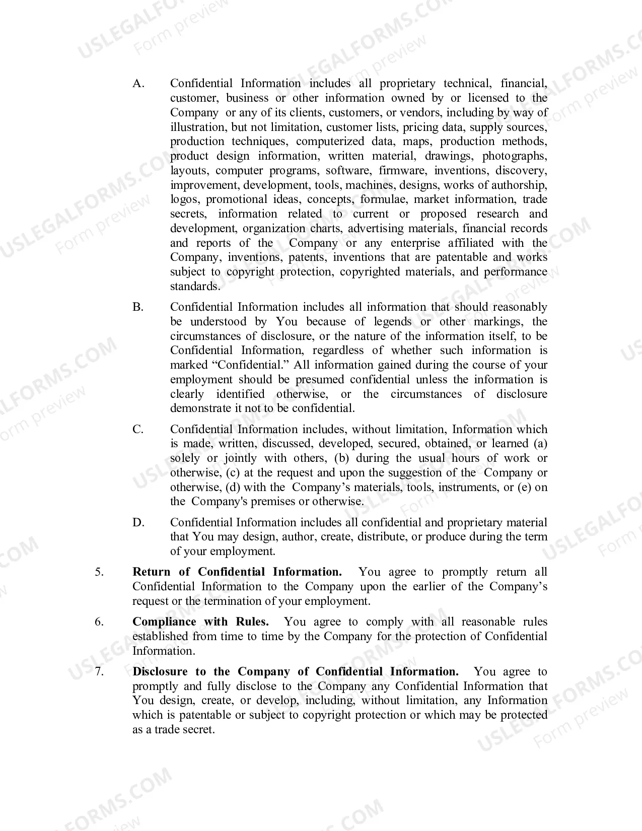 Preview Confidentiality Agreement for Employment Purposes