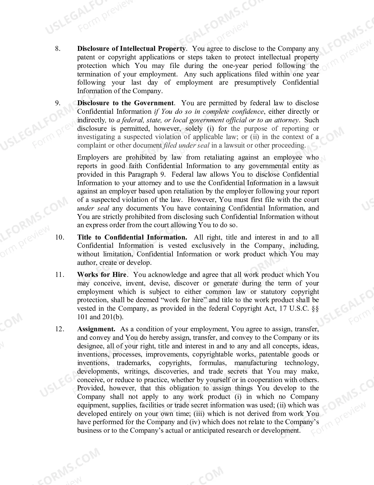 Preview Confidentiality Agreement for Employment Purposes