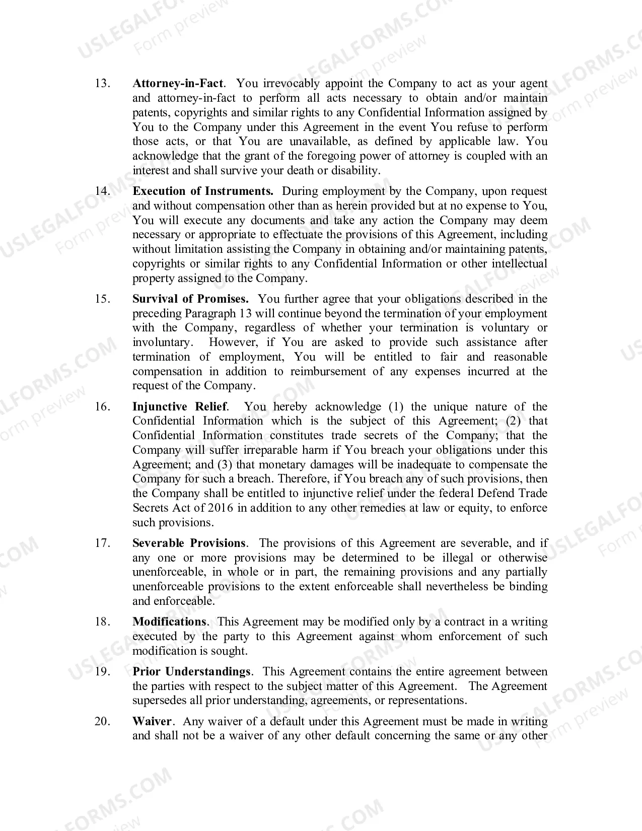 Preview Confidentiality Agreement for Employment Purposes