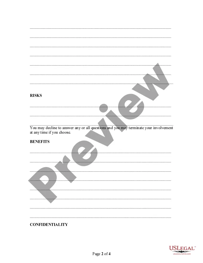 Preview Informed Consrnt Letter to Research Study Participant