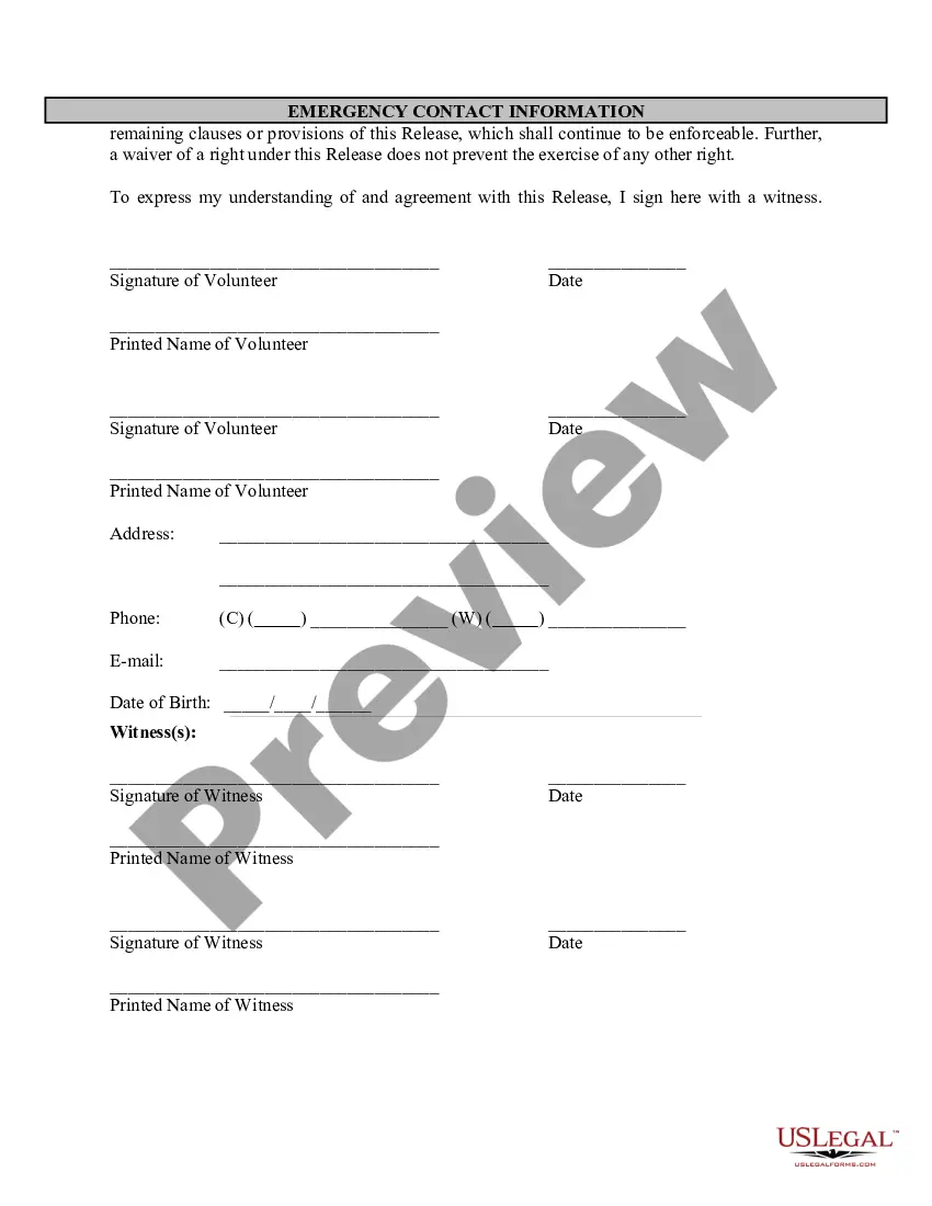Get Release and Waiver of Liablity for Non-Profit Volunteer Construction Labor Preview Release and Waiver of Liablity for Non-Profit Volunteer Construction Labor