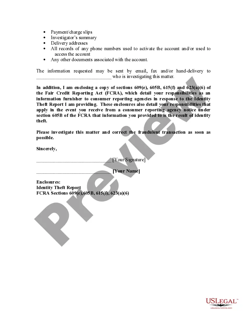 Get Letter to Creditor to Dispute Transaction and Advise of ID Theft Preview Letter to Creditor to Dispute Transaction and Advise of ID Theft