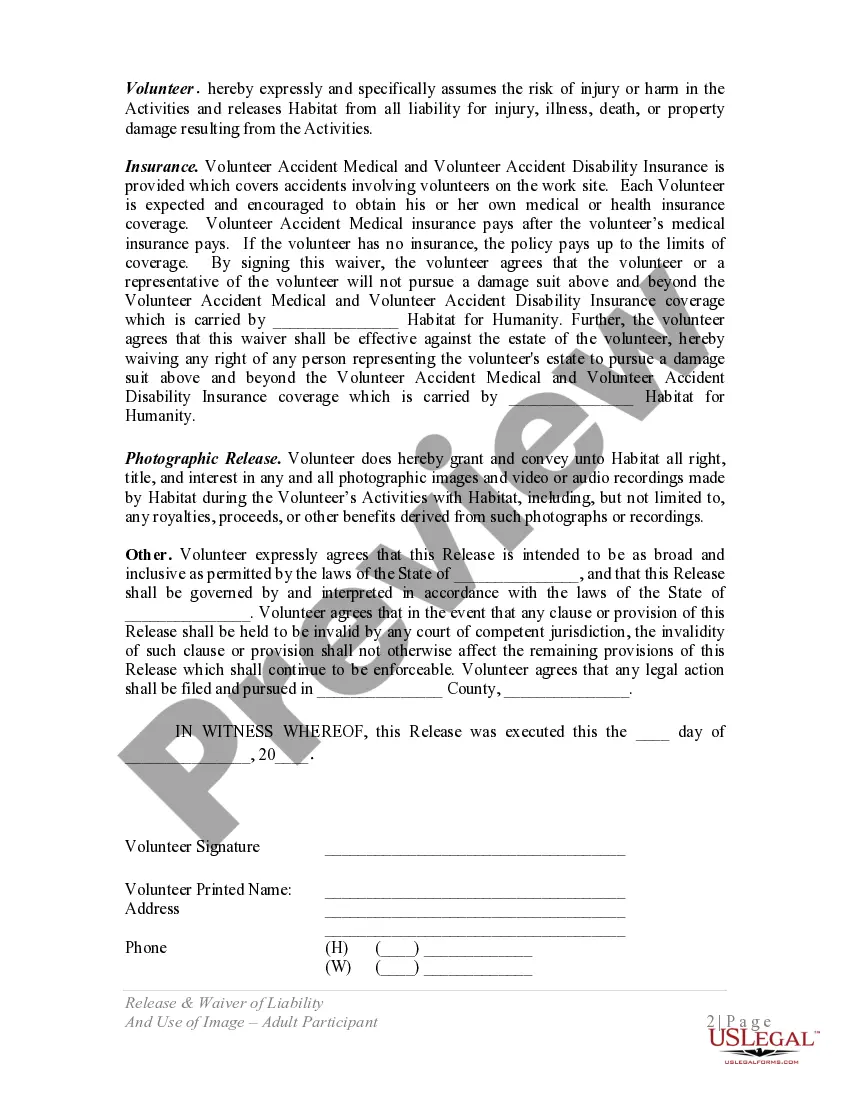 Get Release and Waiver of Liability and Use of Image Agreement Preview Release and Waiver of Liability and Use of Image Agreement