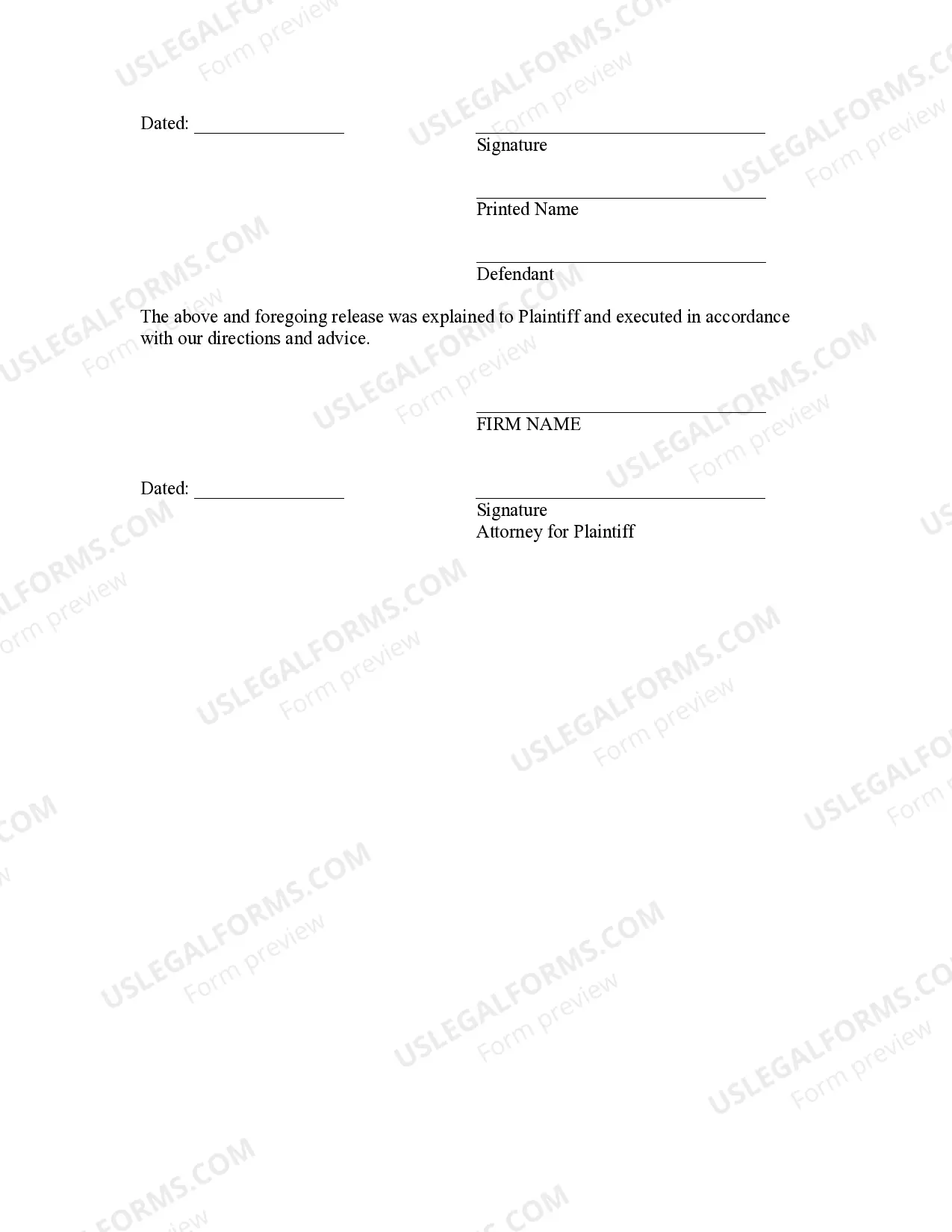 Preview Settlement Agreement and Release