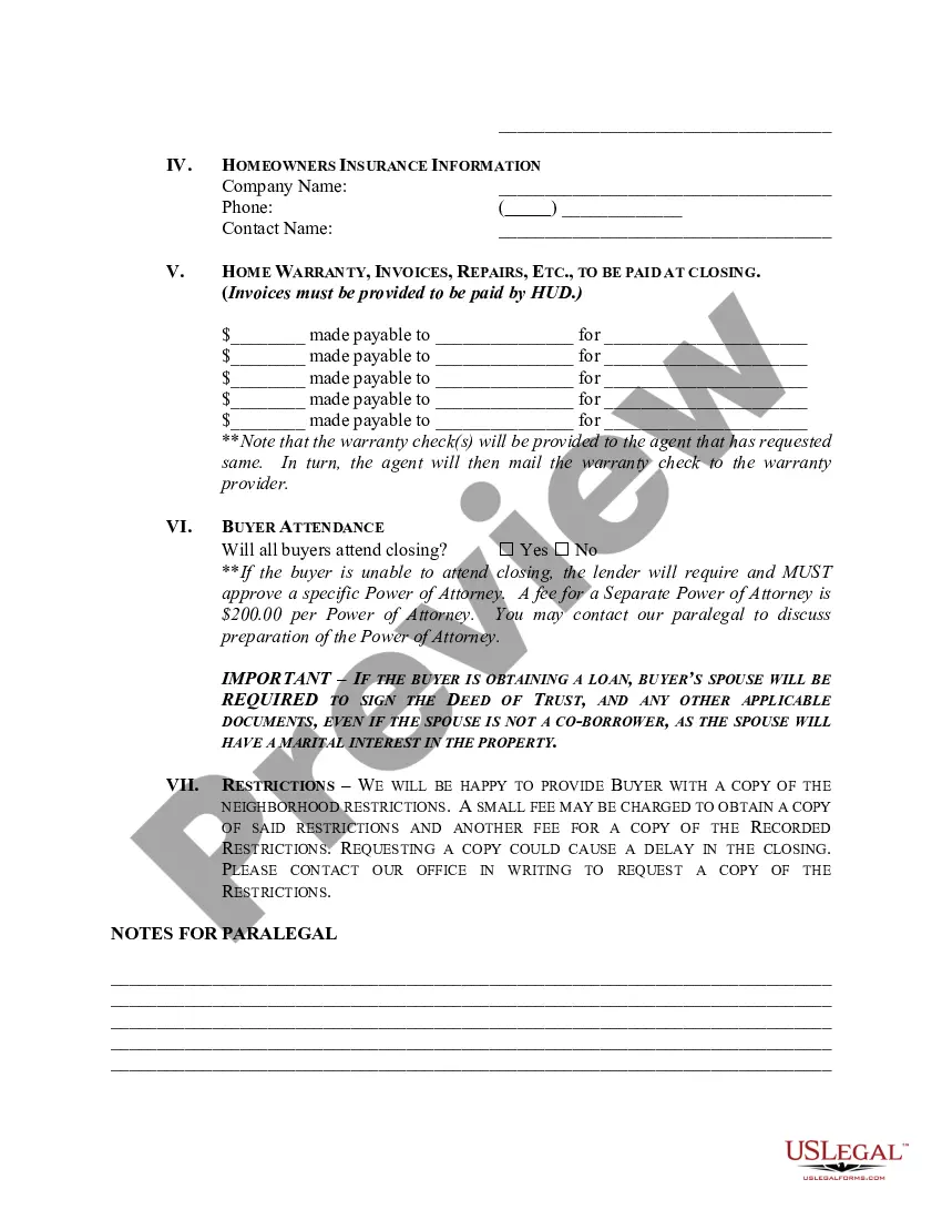 Preview Law Firm Buyer Information Sheet