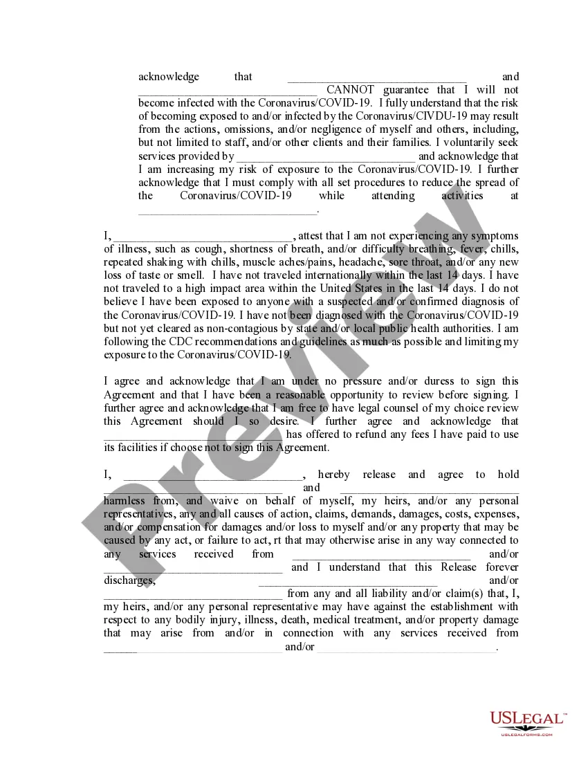 Get Release of Liability for Use of Property, Facilities and Services Preview Release of Liability for Use of Property, Facilities and Services