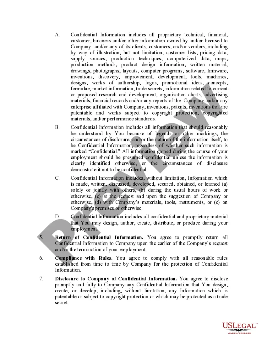 Preview Employee Confidentiality Agreement