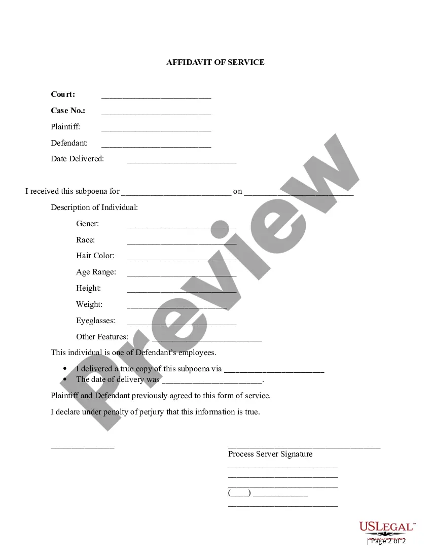 Get Joint Agreement of Waiver of Service on Non-Party Preview Joint Agreement of Waiver of Service on Non-Party