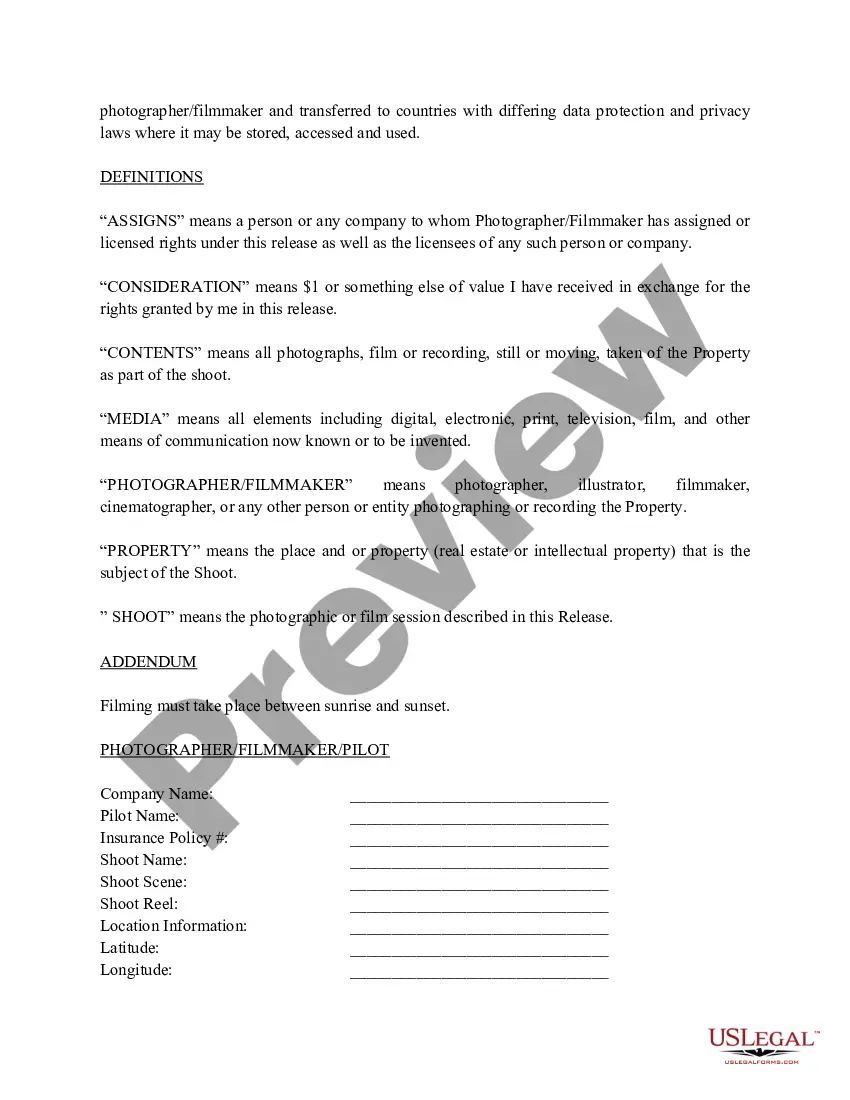 Preview Agreement of Location for Movie Shoot