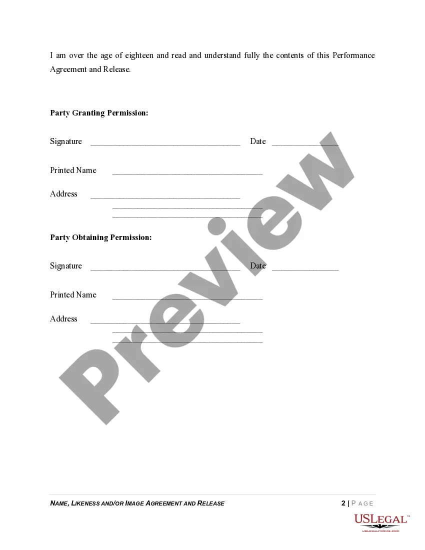 Get Name, Likeness, and Image Release and Agreement Preview Name, Likeness, and Image Release and Agreement