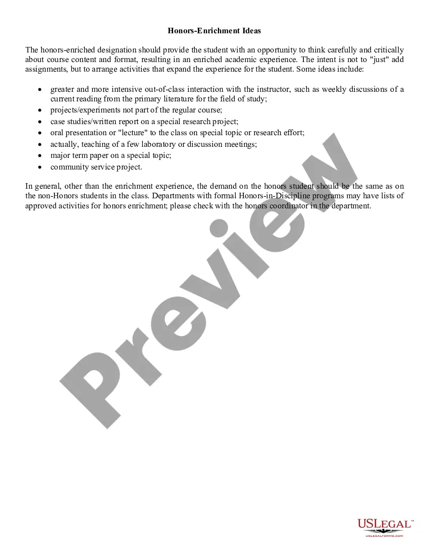 Get Honors-Enrichment Program Agreement Preview Honors-Enrichment Program Agreement