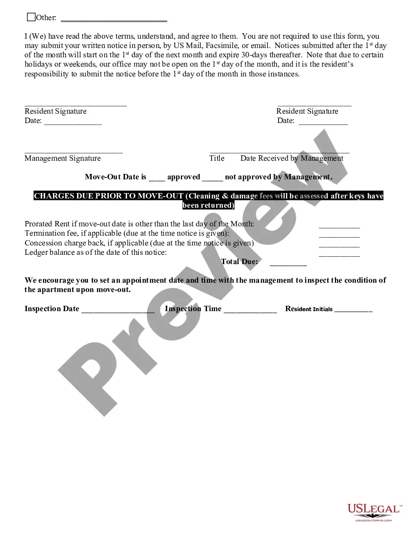 Get Notice to Property Manager of Intent to Vacate Preview Notice to Property Manager of Intent to Vacate