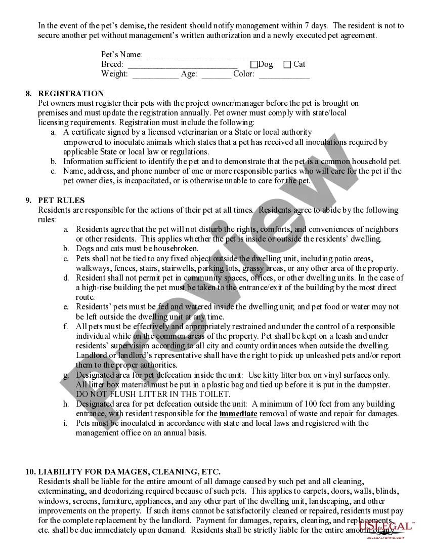 Preview Pet Consent Agreement