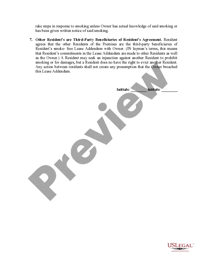 Preview Smoke Free Lease Addendum
