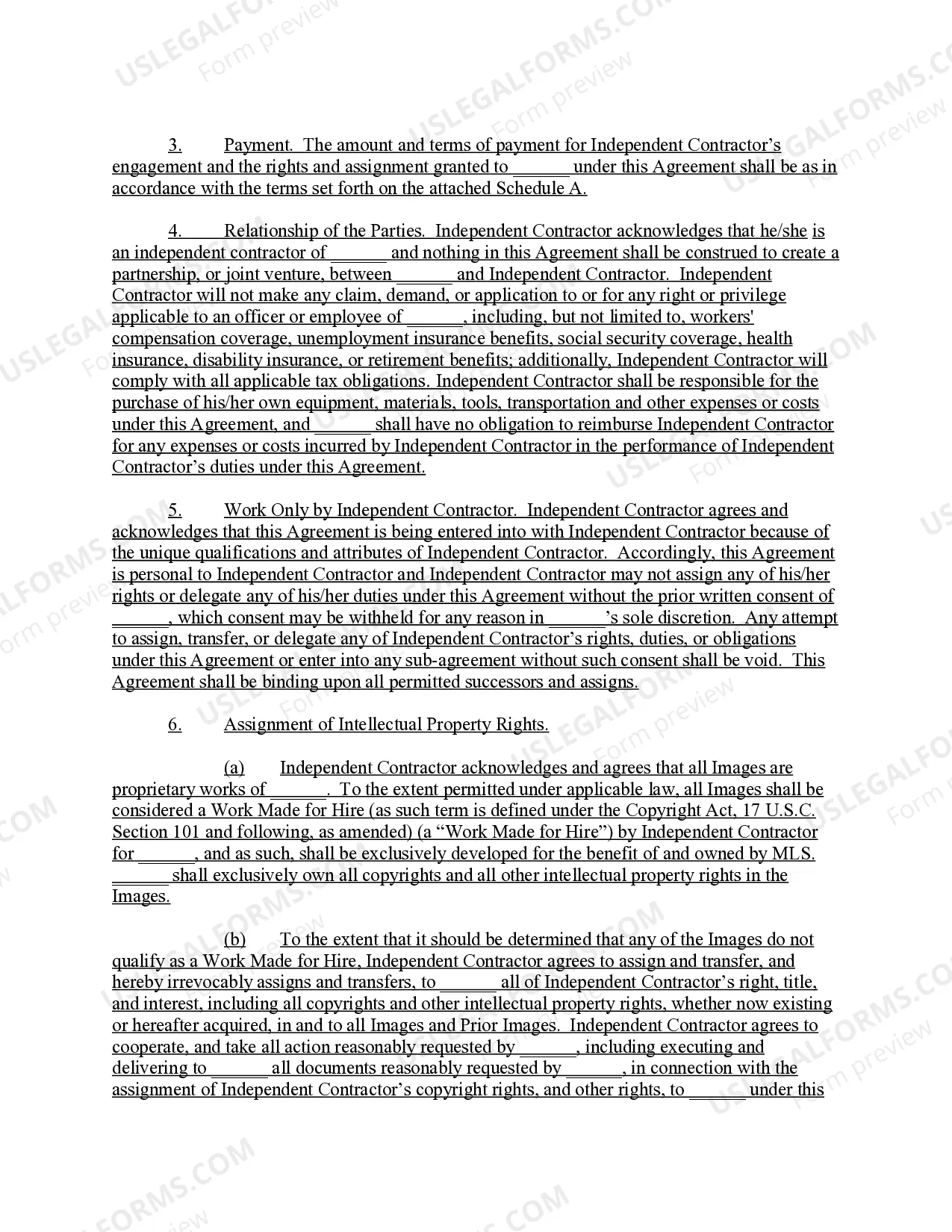 Preview Third Party Independent Contractor Agreement