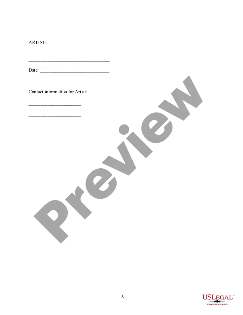 Get Artist Contract Preview Artist Contract