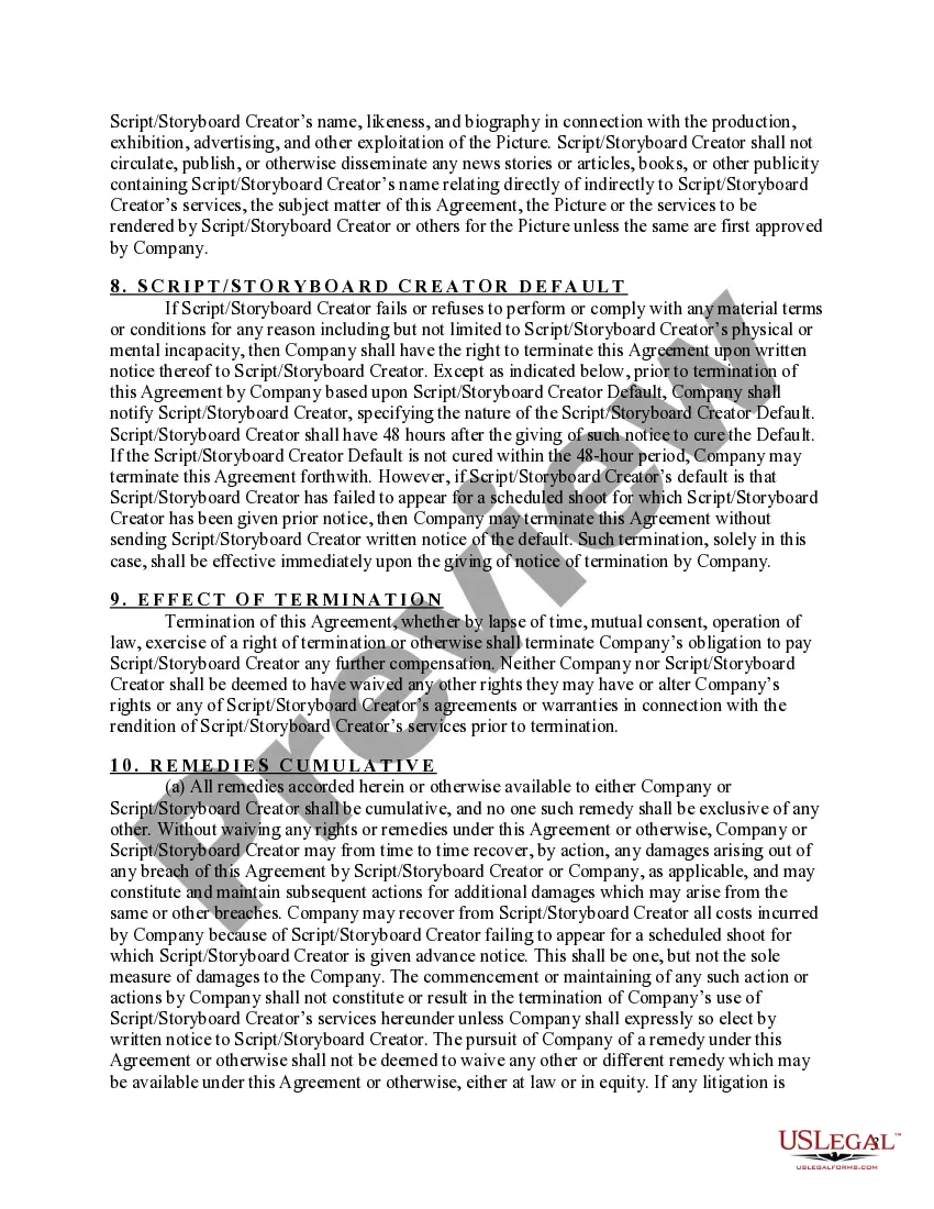 Get Script - Storyboard Creator Agreement Preview Script - Storyboard Creator Agreement