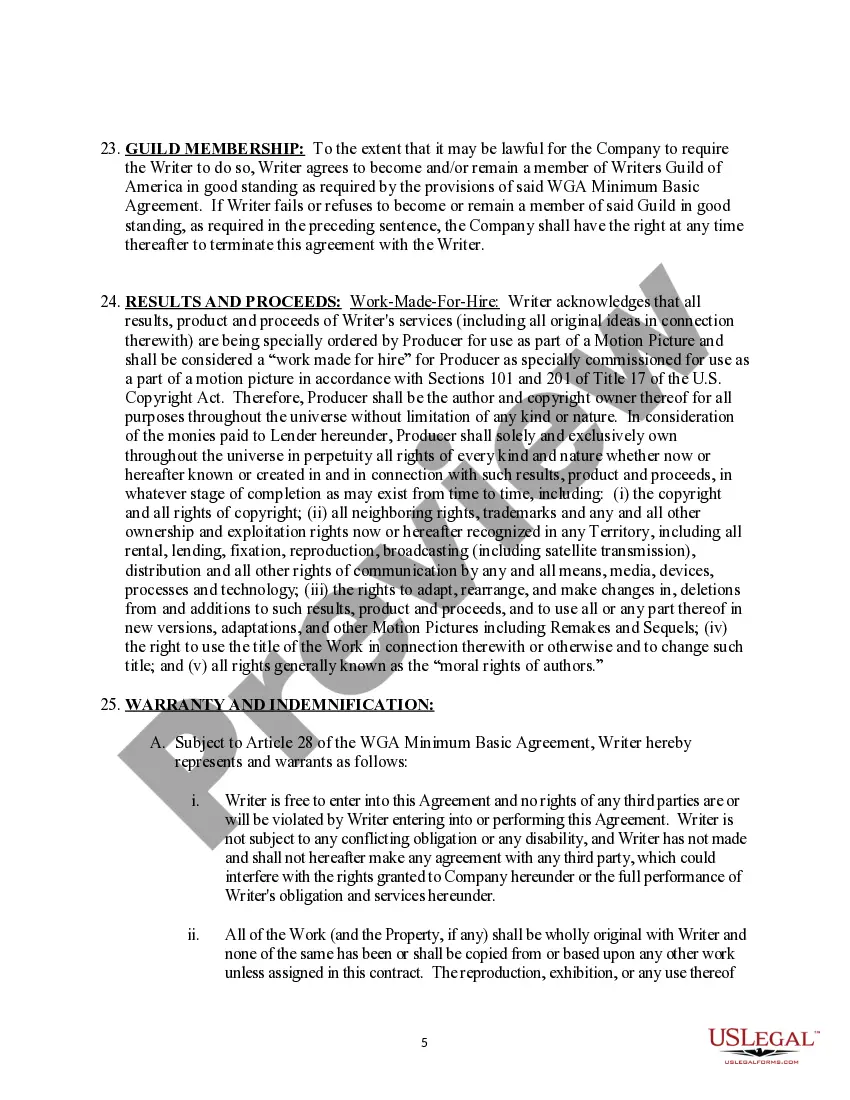 Get Short Form Theatrical Writer Contract Preview Short Form Theatrical Writer Contract
