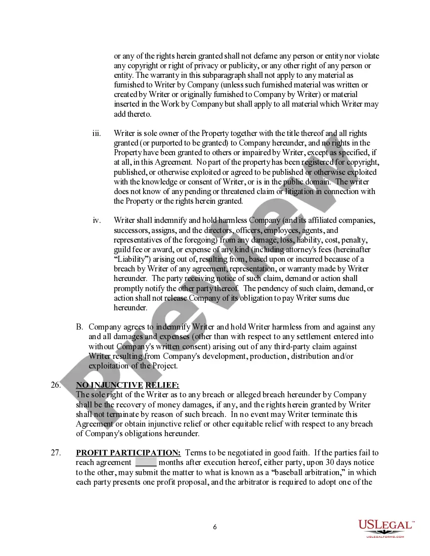 Get Short Form Theatrical Writer Contract Preview Short Form Theatrical Writer Contract