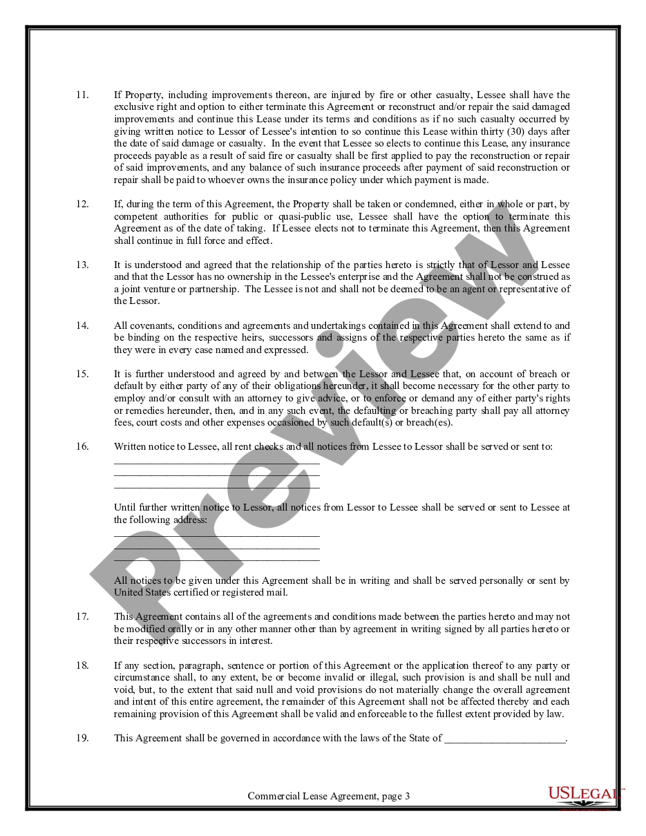 page 2 Commercial Lease Agreement for Office Space preview