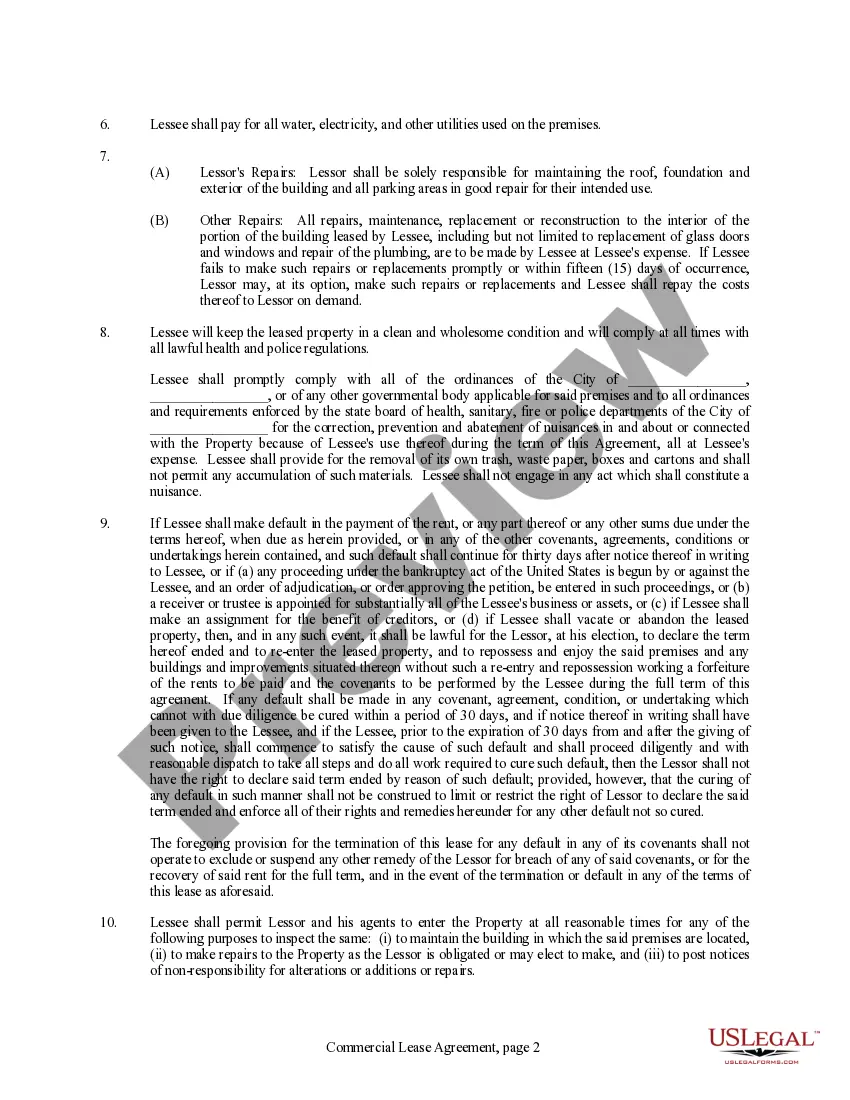 Preview Commercial Lease Agreement for Office Space