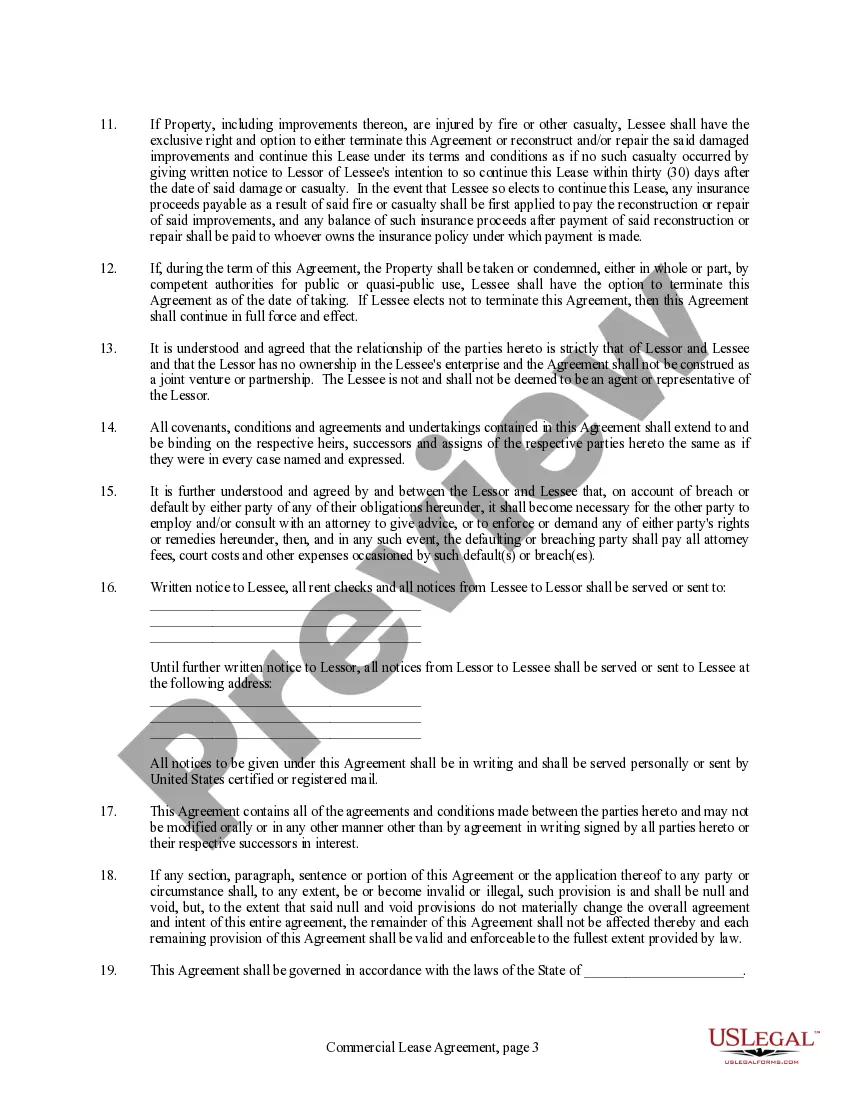 Preview Commercial Lease Agreement for Office Space