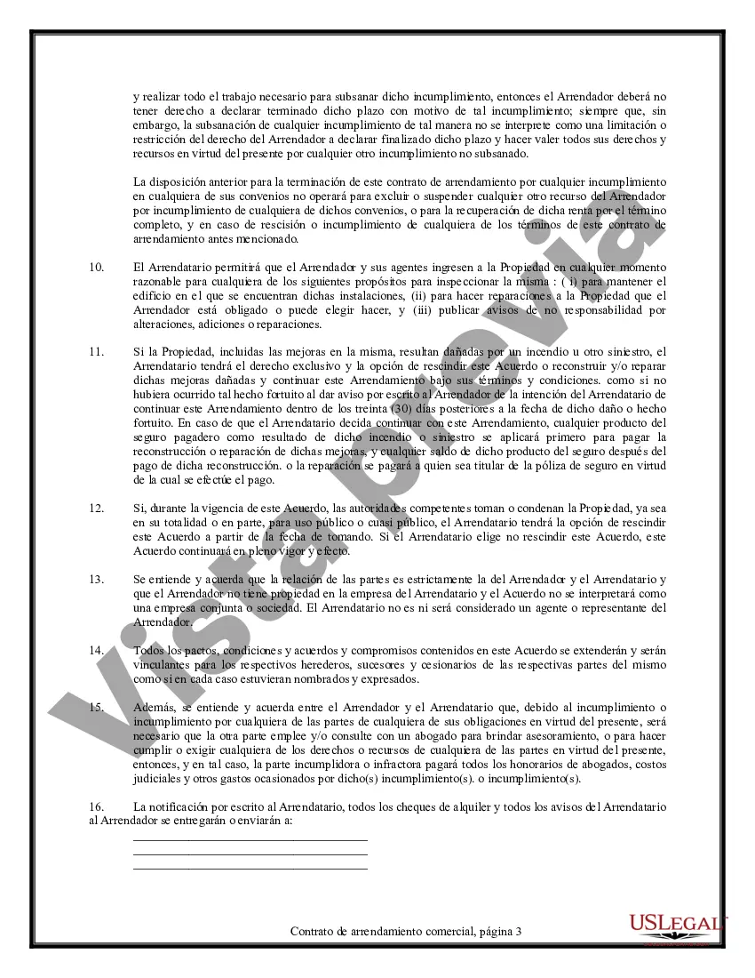 Preview Contrato de Arrendamiento Comercial para Restaurante