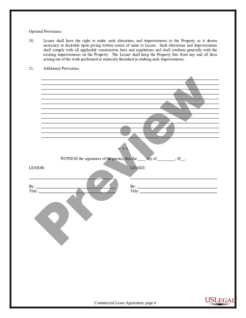 Colorado Commercial Lease Agreement Commercial Lease Agreement Template Us Legal Forms 1291