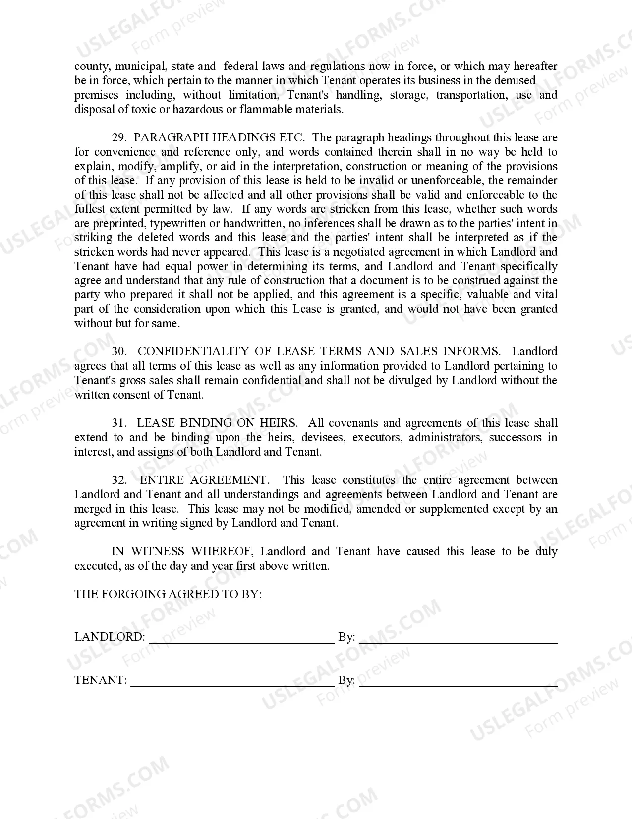 Preview Shopping Center Lease Agreement - percentage rent option