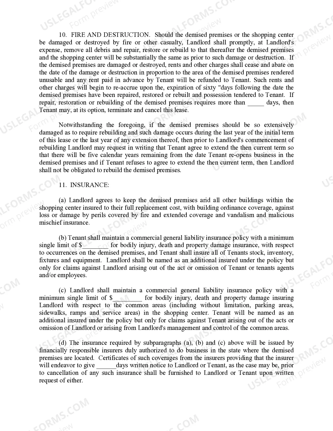 Preview Shopping Center Lease Agreement - percentage rent option