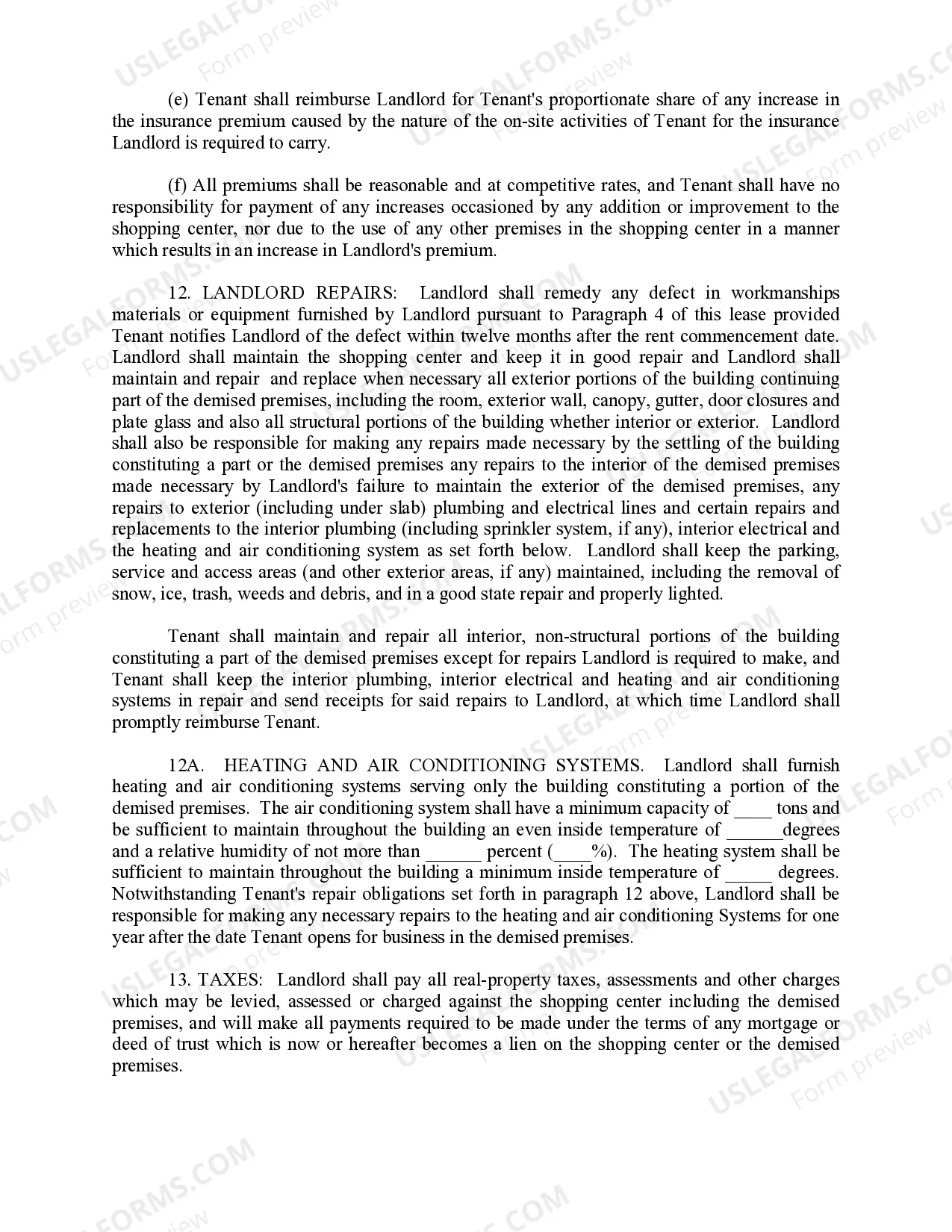 Preview Shopping Center Lease Agreement - percentage rent option