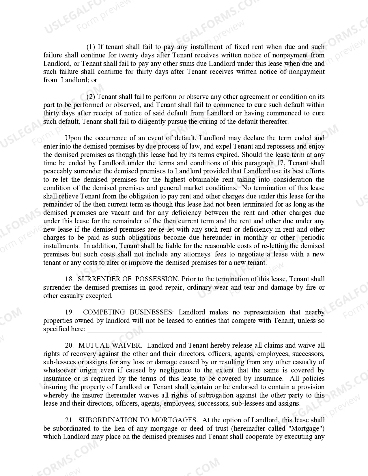 Preview Shopping Center Lease Agreement - percentage rent option