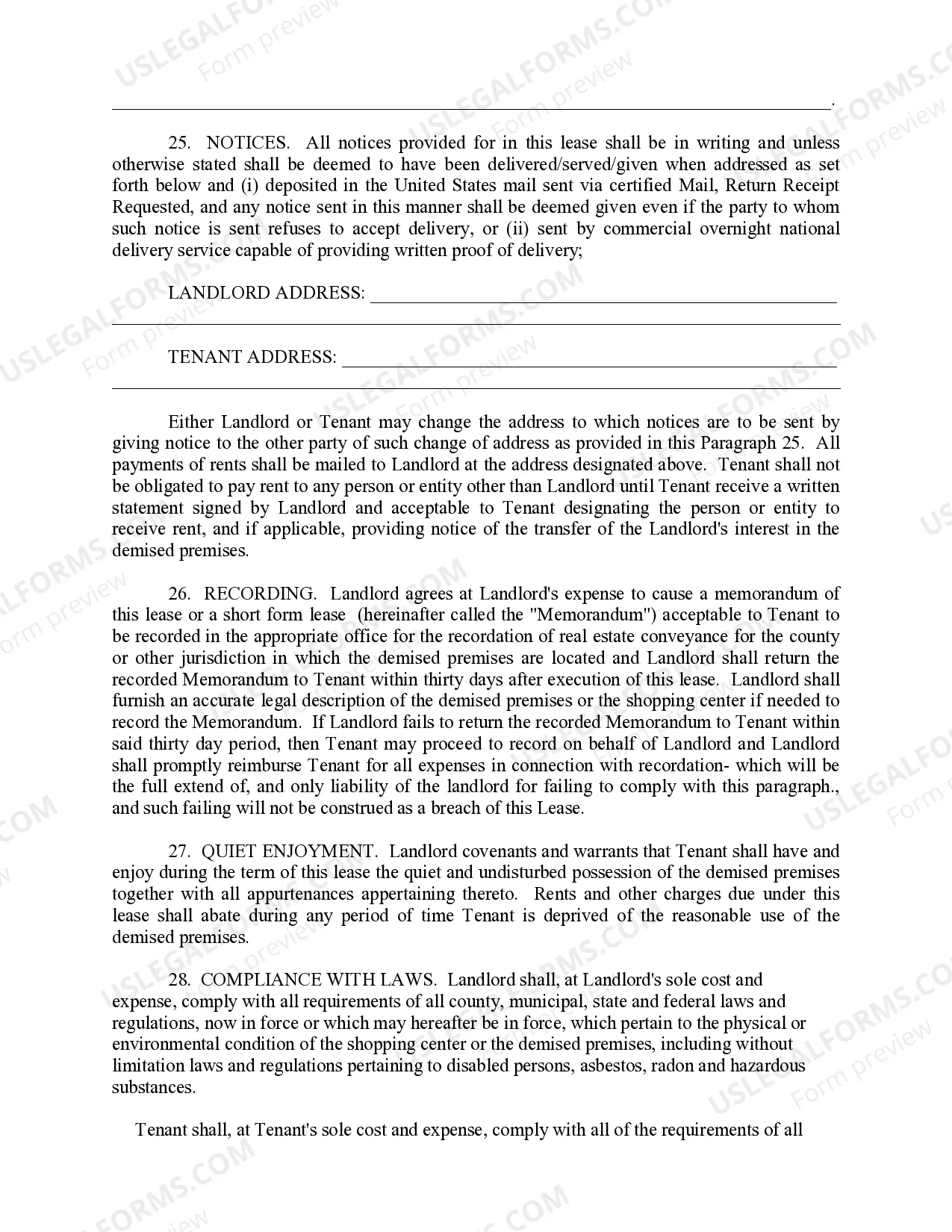 Preview Shopping Center Lease Agreement - percentage rent option