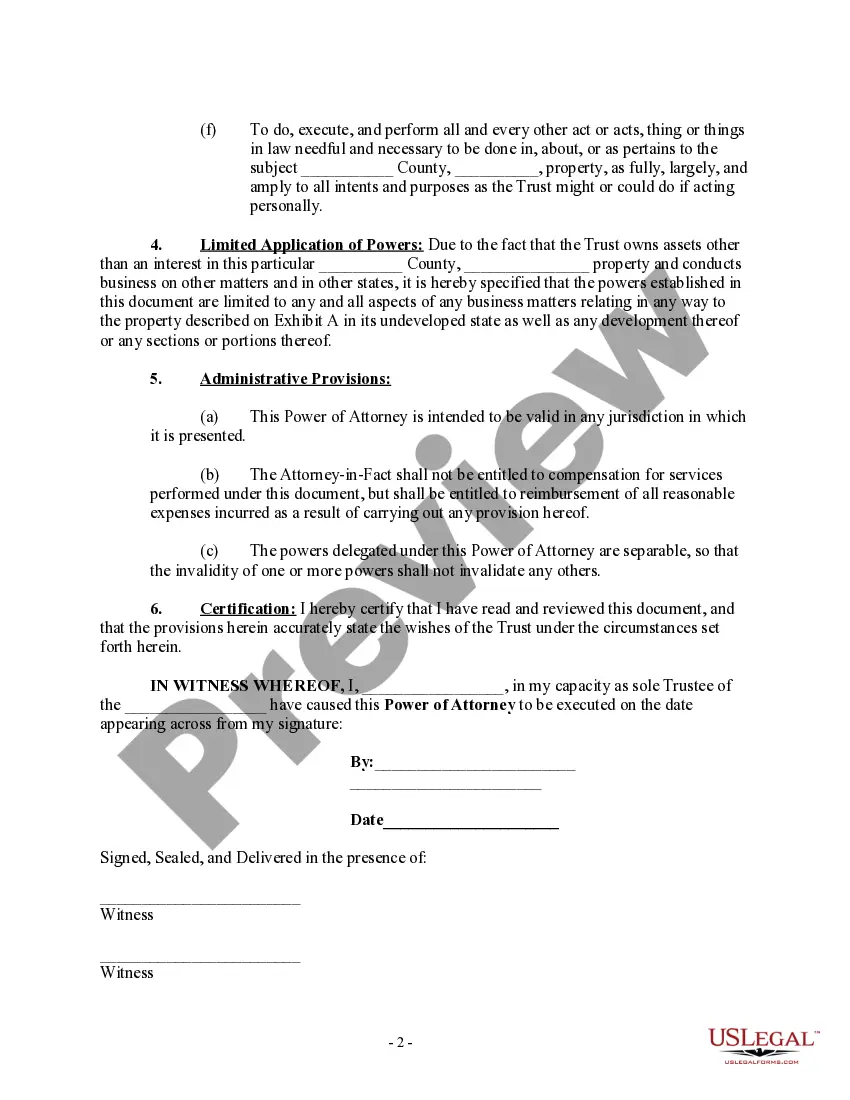 Get Power of Attorney by Trustee of Trust Preview Power of Attorney by Trustee of Trust